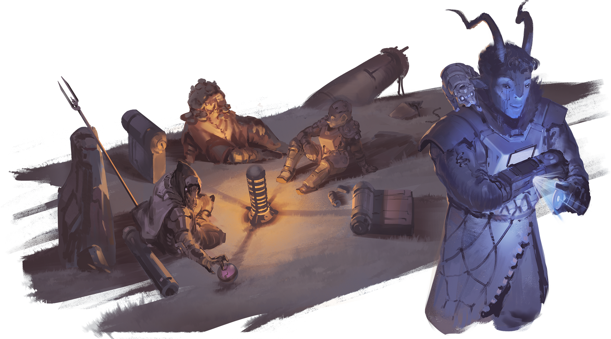 Party Around Fire Image