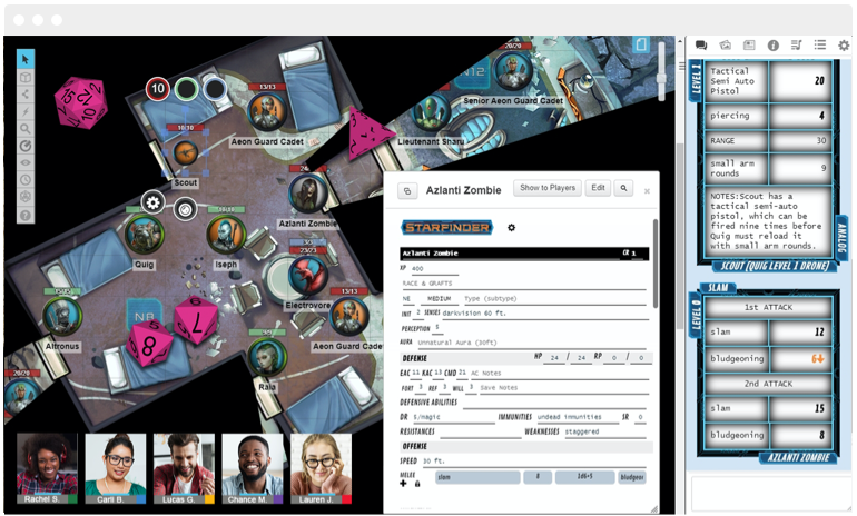 play dungeons and dragons board game online screen sharing